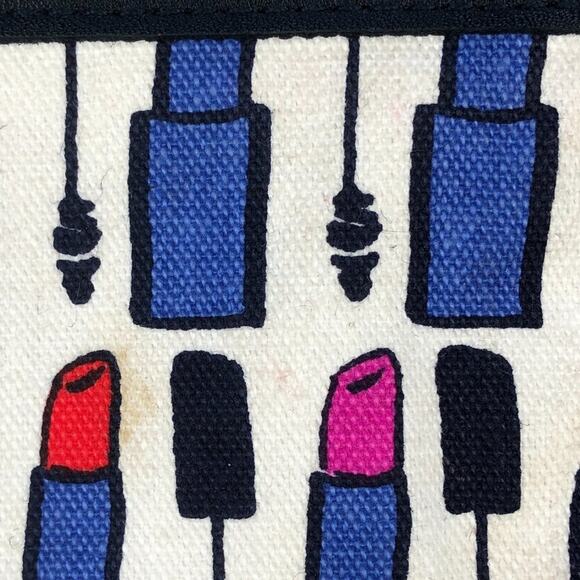 Estee Lauder Navy Blue Lipstick Kendra Dandy Zipper Make-Up Cosmetic Travel Bag - Picture 10 of 12